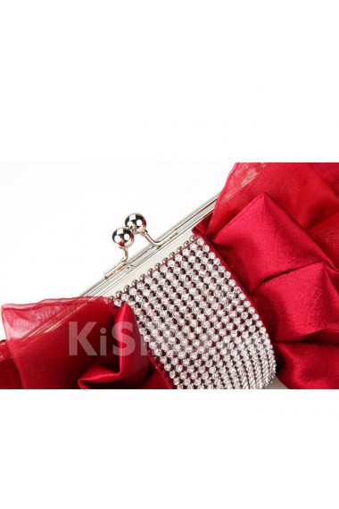 Stain Rhinestone and Bowknot Handbag