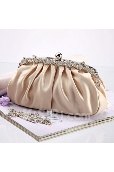 Satin Handbag with Rhinestone