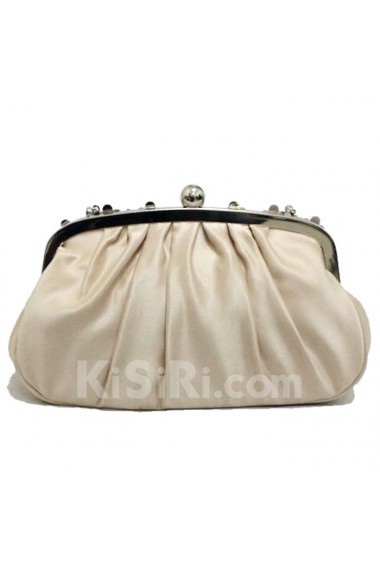 Satin Handbag with Rhinestone