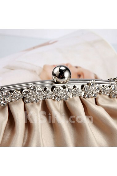 Satin Handbag with Rhinestone