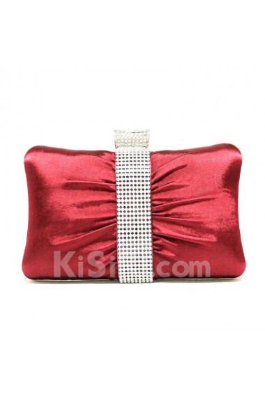 Satin Handbag with Rhinestone for Evening Party or Wedding