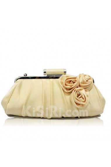 Satin Wedding or OL handbag with Handmade Rose H