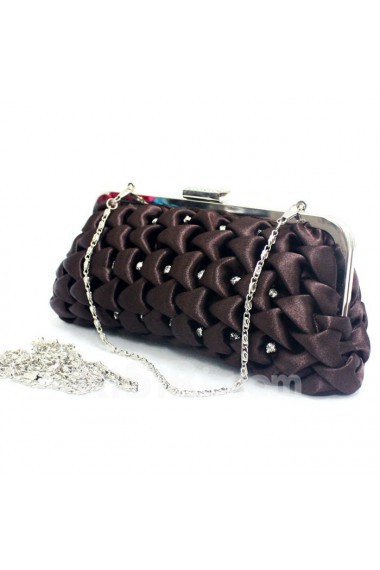 Satin Handbag with Rhinestone