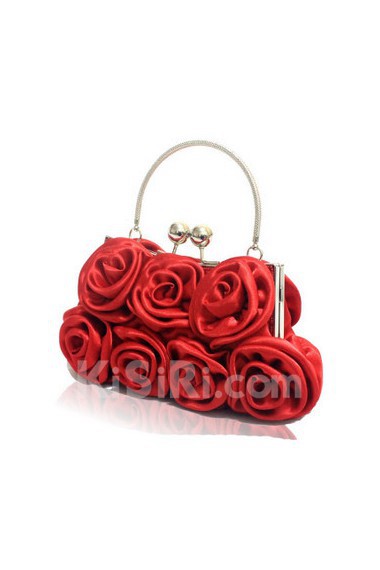 Satin Handmade Rose Handbag