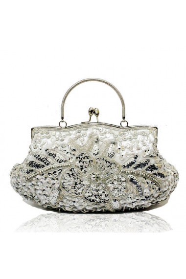 Satin Embroidery Bead Handbag