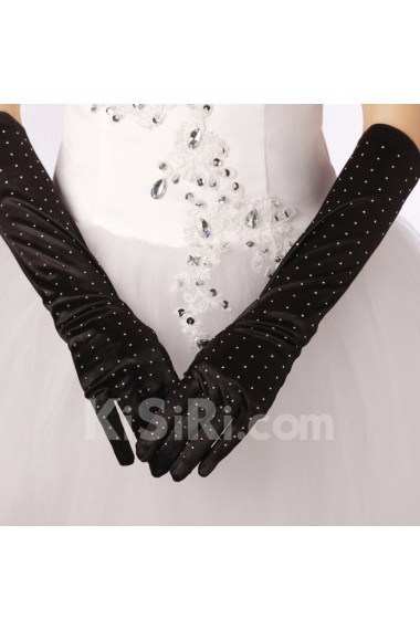 Satin Fingertips Elbow Length Wedding Gloves