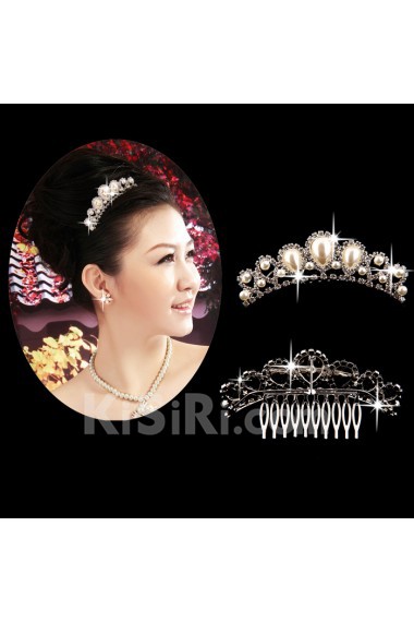 Alloy Wedding Headpiece With Rhinestone Pearl