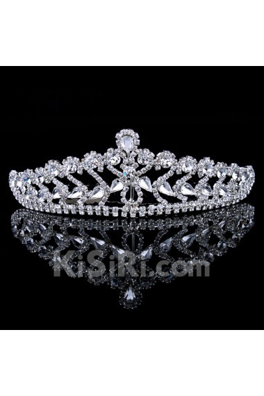 Alloy with Rhinestiones and Zircons Wedding Tiara