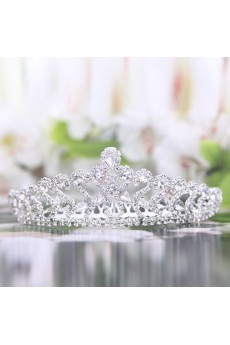 Alloy with Rhinestiones and Zircons Wedding Tiara