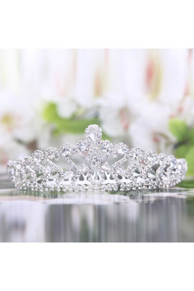 Alloy with Rhinestiones and Zircons Wedding Tiara