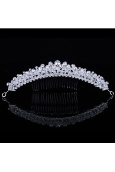 Gorgeous Alloy with Zircons and Rhinestiones Bridal Headpiece