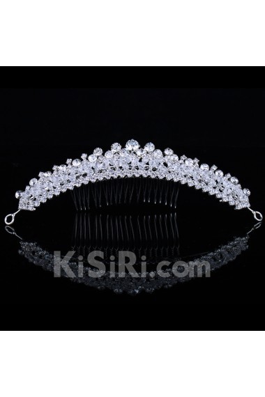 Gorgeous Alloy with Zircons and Rhinestiones Bridal Headpiece