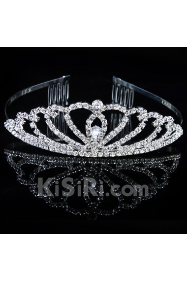 Beauitful Alloy with Glass and Rhinestone Wedding Tiara