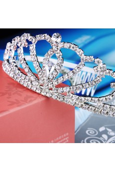 Beauitful Alloy with Glass and Rhinestone Wedding Tiara