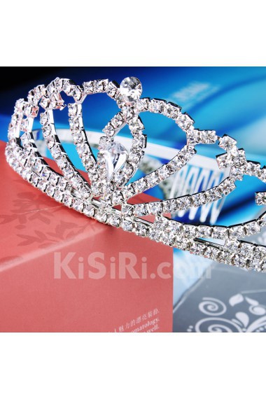 Beauitful Alloy with Glass and Rhinestone Wedding Tiara