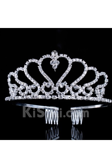 Gorgeous Alloy with Zircons and Rhinestiones Wedding Tiara