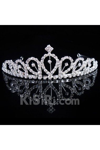 Alloy with Zircons and Rhinestiones Wedding Tiara