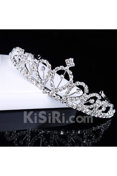 Alloy with Zircons and Rhinestiones Wedding Tiara