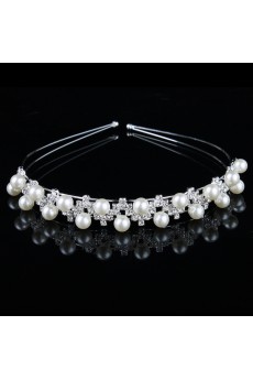 Beauitful Alloy with Pearls and Rhinestone Wedding Headpiece