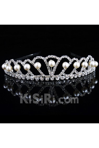 Gorgeous Alloy with Rhinestiones and Pearl Wedding Tiara