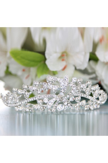 Alloy with Zircons and Rhinestones Wedding Bridal Tiara