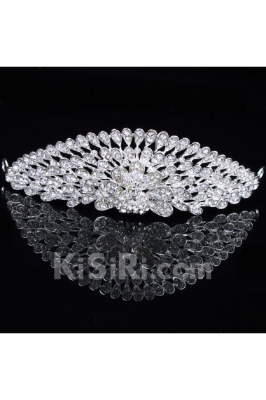 Peafowl Alloy with Rhinestones Wedding Bridal Tiara