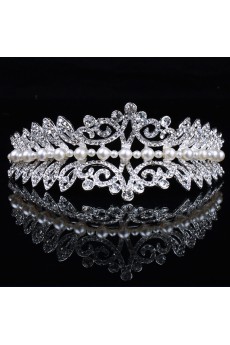 Beauitful Alloy with Pearls and Rhinestones Wedding Bridal Tiara