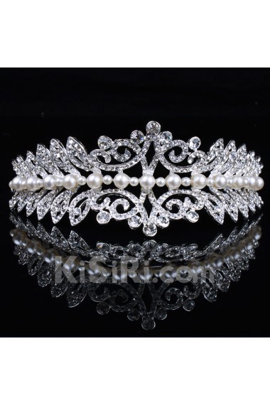 Beauitful Alloy with Pearls and Rhinestones Wedding Bridal Tiara