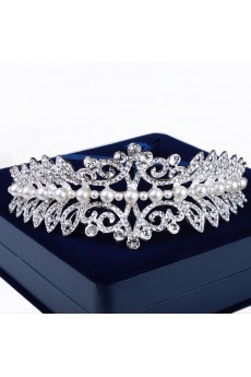 Beauitful Alloy with Pearls and Rhinestones Wedding Bridal Tiara