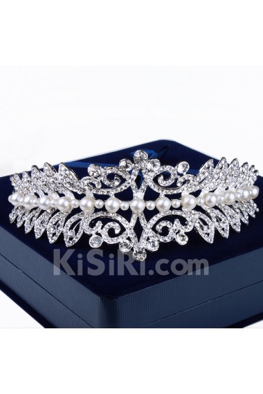 Beauitful Alloy with Pearls and Rhinestones Wedding Bridal Tiara