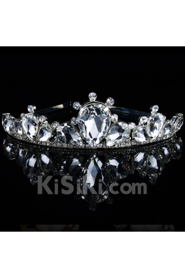 Alloy with Glass and Zircon Wedding Bridal Tiara