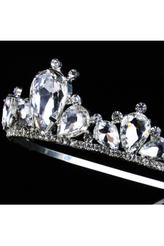 Alloy with Glass and Zircon Wedding Bridal Tiara