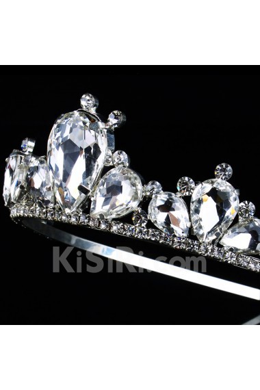 Alloy with Glass and Zircon Wedding Bridal Tiara