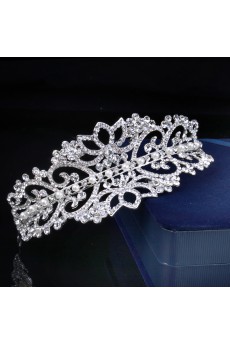 Fashion Alloy with Pearls and Rhinestones Wedding Tiara