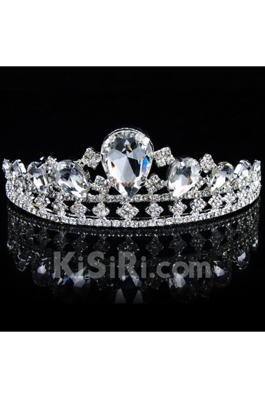 Fashion Alloy with Glass and Rhinestones Wedding Tiara