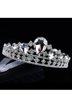 Fashion Alloy with Glass and Rhinestones Wedding Tiara