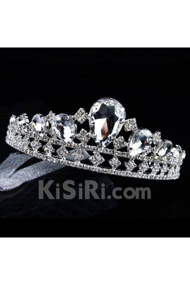 Fashion Alloy with Glass and Rhinestones Wedding Tiara