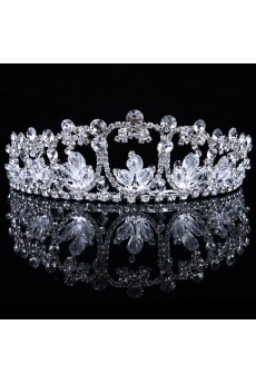 Fashion Alloy with Glass and Rhinestones Wedding Tiara