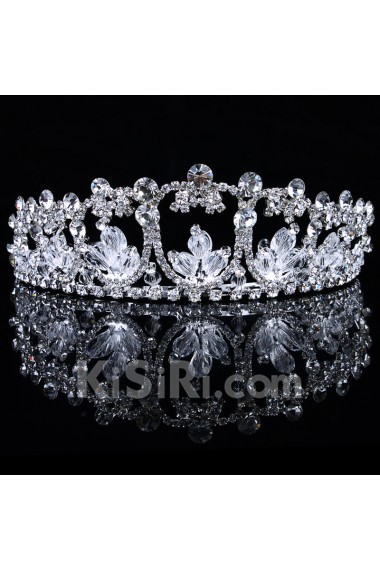 Fashion Alloy with Glass and Rhinestones Wedding Tiara