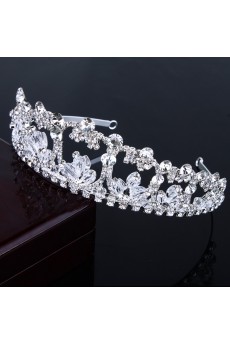 Fashion Alloy with Glass and Rhinestones Wedding Tiara