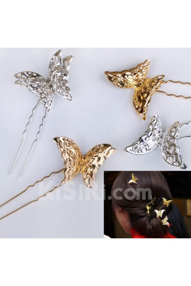 Butterfly Alloy with Rhinestone and Zircon Wedding Headpiece