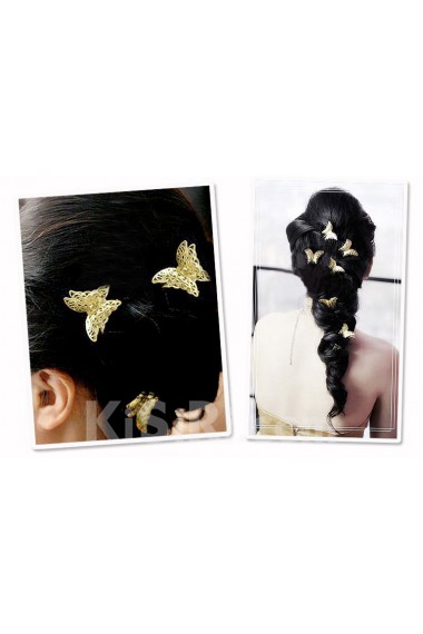 Butterfly Alloy with Rhinestone and Zircon Wedding Headpiece