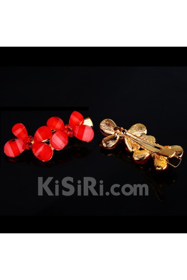 Red Butterfly Alloy Wedding Bridal Headpiece