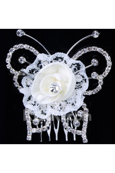 Alloy with Rhinestones and Zircons Butterfly Headpiece