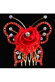 Alloy with Rhinestones and Zircons Butterfly Headpiece