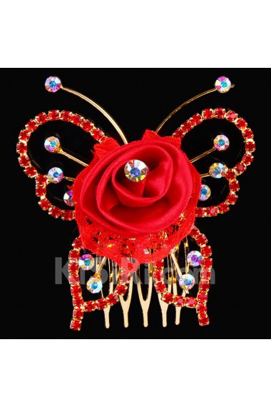 Alloy with Rhinestones and Zircons Butterfly Headpiece