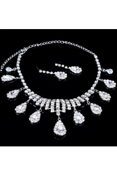 Shining Alloy with Rhinestones Wedding Jewelry Set,Including Earrings and Necklace