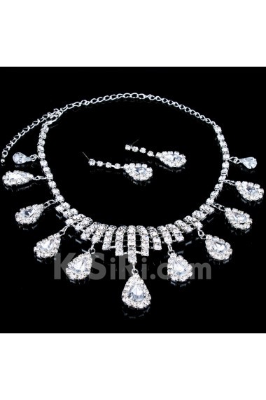 Shining Alloy with Rhinestones Wedding Jewelry Set,Including Earrings and Necklace