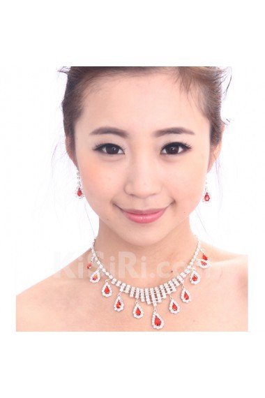 Shining Alloy with Rhinestones Wedding Jewelry Set,Including Earrings and Necklace