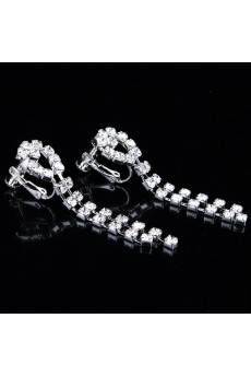 Shining Alloy with Rhinestones Wedding Jewelry Set, Including Earrings and Necklace